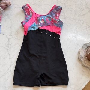 Freestyle Pink and Black Gymnastics Leotard